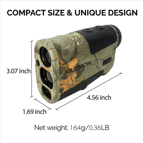 Waterproof Hunting Rangefinder With 5 To 900 Yards Range Fast Under 0.5 Seconds Readouts Camo Laser Distance Finder Angle And Scan Modes 6X Magnification Hunt Ready Archery Tool For Hunters compact camo unit, 4.56 x 3.07 x 1.69 in, 164g