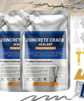 Rock Solid Self Leveling Concrete Crack Filler Tough As Nails Heavy Duty Cement Repair Paste For Driveways Patios Sidewalks Quick Setting High Flexibility Indoor Outdoor Projects Two Pack with tools and instructions.