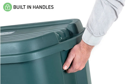 Kickass 54 Gallon Stackable Storage Totes With Secure Lids, Heavy Duty Recycled Plastic Bins For Garage Cleanout And Home Organization, Big Time Reusable Containers Pack of 2