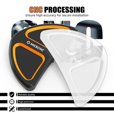 Orange Batwing Fairing Rearview Mirror Hole Inserts With Screws For Harley Street Glide FLHX 2014-2023 CNC processed