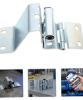 Heavy Duty Garage Door Hinges With Thickened Metal Construction And Double Bearing Pivot Industrial Gate Corner Hinge In Silver For Warehouse And Factory Use Low Maintenance And Durable Door Hardware, silver metal hinge