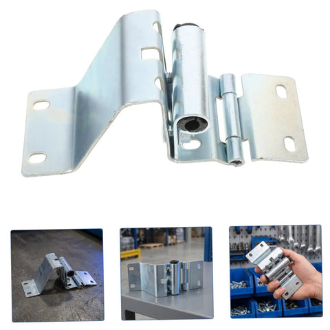 Heavy Duty Garage Door Hinges With Thickened Metal Construction And Double Bearing Pivot Industrial Gate Corner Hinge In Silver For Warehouse And Factory Use Low Maintenance And Durable Door Hardware, silver metal hinge