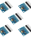 GY-291 ADXL345 3 Axis Digital Accelerometer Tilt Module For Arduino With I2C And SPI Interfaces 5 Pack Low Power Gravity Sensor For Hands On Projects And Pro Makers, five blue breakout boards with headers