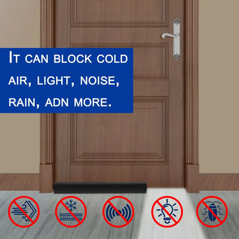 Knockout Adjustable Under Door Draft Stopper With Tough Flexible Build sealing door gap, blocking cold air and noise effectively.