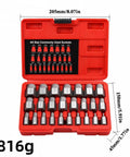 Heavy Duty Bolt Extractor Kit For Damaged Fasteners Stripped Or Broken Screws And Studs 25 Piece Bolt Extractor Socket Set in open red case