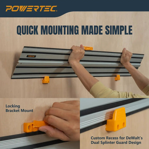 Track Saw Guide Rail Mounts 2 Pack Universal ABS Wall And Ceiling Storage Rack With Mounting Hardware installation