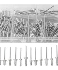 120 Piece Aluminum Blind Rivet Kit Pop Rivets Assortment For Fast One Sided Riveting In Furniture And DIY Friendly Projects Dome Head Aluminum Alloy Rivets Heavy Duty Rust Resistant Options Includes Rivet Nut Tools