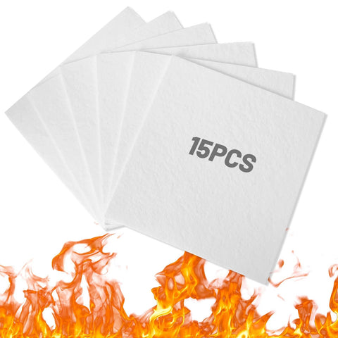 High Temperature Ceramic Fiber Gasket Paper Sheets Measuring 11 By 12 Inches And One Eighth Inch Thick Ideal For Insulation In Stoves Furnaces And Fireplaces This 15 Pack White Set Keeps Gaskets Sealing Tight And Safe UCandy