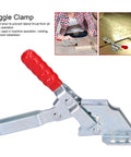 Beefy Quick Release Toggle Clamp For Vertical Hold Downs 230kg Capacity Model 12130 SM; front view showing metal body and red handle.