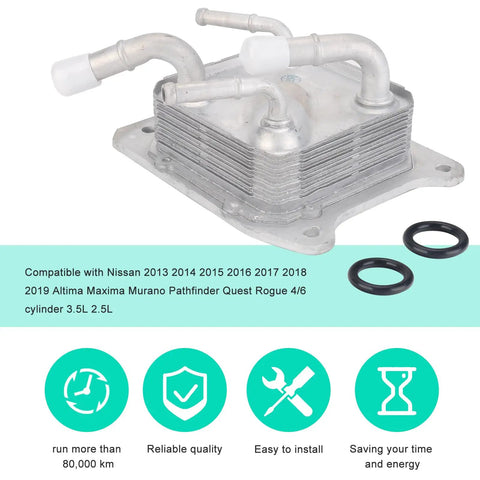 CVT Transmission Oil Cooler With O Rings For Nissan Altima Maxima Murano Pathfinder Quest Rogue 2.5L And 3.5L Engines Direct Replacement Aluminum