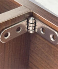 Close-up of 40 Pieces Rounded Corner Folding Hinges for Cabinets Tables and Furniture 180 Degree Universal Folding Hinge Screw On Woodworking