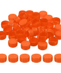 Orange Plastic Bottle Caps 50 Pack Reusable Screw Lids For Crafts DIY Scrapbooking Empty Containers 1.3x1.2x0.7 Inch Seal Caps
