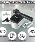 Switchable Magnetic Lifter With Detachable Handle For Welding, 600 Pound On Off Magnet, kit and manual in factory setting