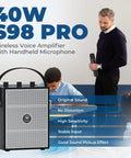 All In One Wireless Voice Amplifier With Handheld Mic And Portable Bluetooth Speaker For Teachers And Events S98 Pro