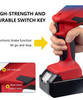 Reliable Electric Crimping Tool With 360 Degree Swivel Jaw And Powerful 18 Volt Battery For Fast Copper Aluminum Wire Terminal Connections Heavy Duty Pro Grade No Sweat Wiring with ergonomic trigger design.