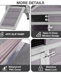 Outdoor Wooden Chicken Coop For 2 To 3 Hens With Nest Box, details of ramp, window design, waterproof roof, and lock