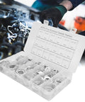 Rustproof Aluminum Washer Kit With Storage Box 450 Pcs Flat Round Washers For DIY Projects Super Handy Furniture Repair Appliances And Outdoor Gear Ultra Durable Gaskets For Quick Easy Home Fixes, labeled box open