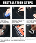 Step-by-step instructions for Windshield Repair Kit for Chips Scratches and Star Cracks Quick Resin Liquid Filler application