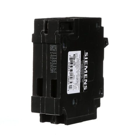 Q3030 Tandem 30 Amp 120 Volt Circuit Breaker With CTL Rejection, Type QT, Plug-In Insta-Wire Connectors, 10,000 AIC, Dual 30A Breaker For 120V Load Centers, Easy Install And High Current Protection., black Siemens tandem circuit breaker side view