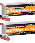 14.8V 3300mAh LiPo 4S Battery Pack 50C With T Plug For RC Helicopter Quadrotor Plane Boat Dual Pack High Burst Power