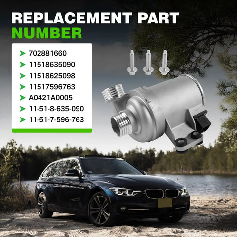 Electric Engine Water Pump For BMW 328i 335i 435i M2 X5 X6 3.0L Inline 6 2013 To 2019 with replacement part numbers