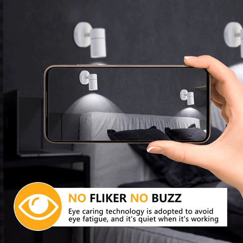 Person holding phone displaying Three Color Temperature Dimmable Ceiling Spotlight Kit with Adjustable Directional LED Lights 20W.
