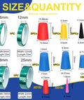 Heavy Duty 109 Piece Silicon Rubber Tapered Plug Assortment With Green PET Masking Tape For Powder Coating Painting Hydro Dipping And Media Blasting Protect Holes Like A Pro sizes shown