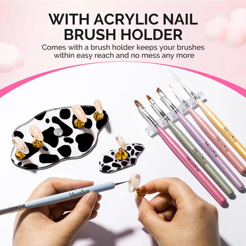 Update Nail Stand Set For Press Ons With Two Spotted Cloud Magnetic Bases Practice Painting Display Includes Brush Holder