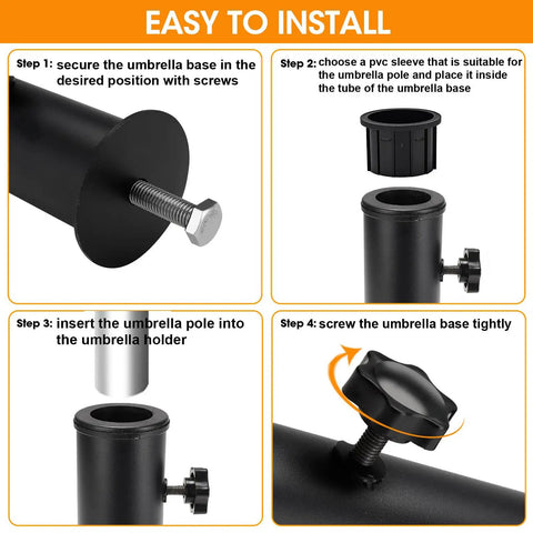 Installation steps for Universal Granite Umbrella Tube Base For Outdoor Use Sturdy Stone Stand With Stainless Sleeve