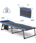 4 Fold Padded Portable Outdoor Chaise Lounge Chair With Pillow And Side Pocket For Patio Beach Pool Camping And Sunbathing Blue Heavy Duty Folding Recliner dimensions