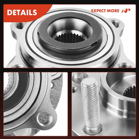 Close-up details of Front Wheel Bearing And Hub Assembly 5-Lug Direct Fit Compatible With Hyundai Sonata 2015-2019 and more