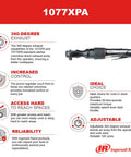 1077XPA Half Inch Air Ratchet Wrench With 360 Degree Exhaust Adjustable Power Regulator 54 Foot Pound Torque
