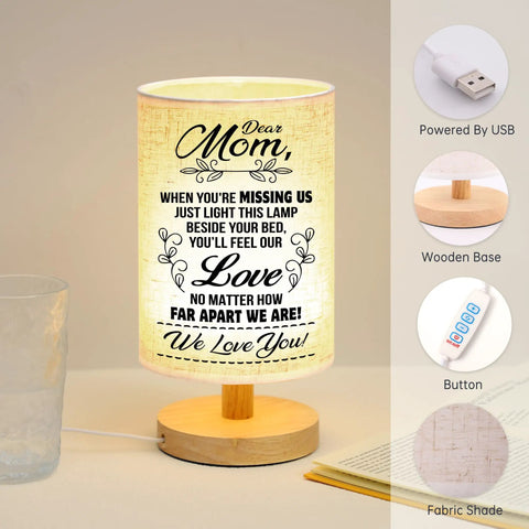 Cozy Night Light Table Lamp Gift For Mom From Daughter And Son With A Heartfelt Message On The Lampshade A Warm Bedside Light