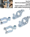 Two Pack T Post Gate Hinge Kit For Chain Link Fence Heavy Duty Galvanized Iron One And Three Eighths Inch with hinges shown