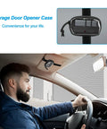 Universal Garage Door Clicker Holder For Car Visor, Adjustable Remote Carrying Case For Most Openers shown inside car