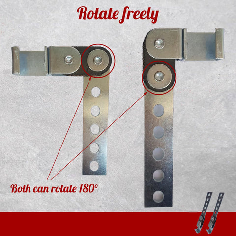 Two Pack Swivel Style Exhaust Hangers For Universal Fit, Beefed Up Heavy Duty Open End Muffler Bracket image with rotation detail