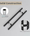 Offset Push Pull Door Handle 1200mm 48 Inches Double Sided Ladder Style 304 Stainless Steel Matte Black Finish Built To Last Rugged And Rustproof With Comfortable Ergonomic Grip For Indoor Or Outdoor Doors. Solid construction, 1.2mm SUS304 wall thickness