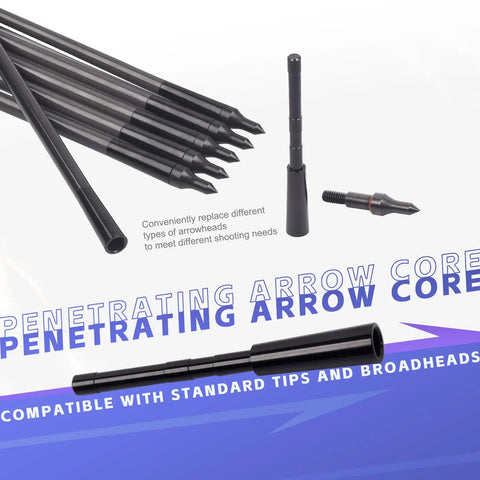 16 Inch Mini Crossbow Arrows Carbon Bolts Set Of Six For Pistol Crossbows Micro Diameter Design with Inserts and Arrow Core