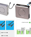 Rock Solid M.2 NVMe 2230 SSD Enclosure Tool Free External Hard Drive Case, aluminum design with USB cables for fast data transfer.