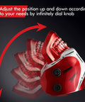 Solar Powered Auto Darkening Welding Helmet With Wide Shade 9 To 13 side view adjustability with dial knob