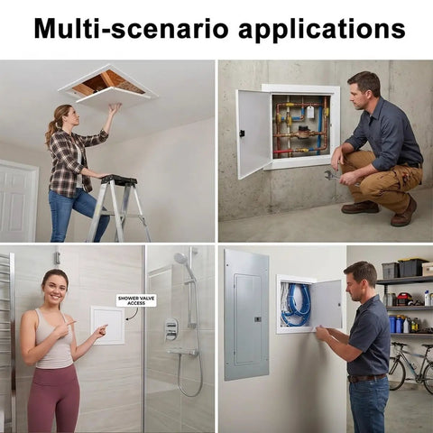 Top Shelf Heavy Duty Ceiling Access Panel For Drywall And Electrical Conduits With Sleek Aluminum Magnetic Latch Concealed Recessed Hatch Cover Plate White 18 By 24 Inch in multi-scenario use.