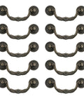 10 Pack Zinc Alloy Cabinet Drawer Pull Handles With Bronze Tone Finish 5 Inch Length 125mm arranged in rows