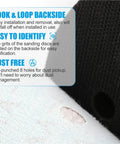 Close-up of Kick Ass 100 Pc 5 Inch Sanding Discs With Hook And Loop for Orbital Sander, showing hook back and holes for dust pickup.