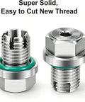 M18x1.5 Double Oversize Magnetic Piggyback Oil Drain Plug Kit With Thread Repair Tool For Sleek Engine Protection And Cool Metal Debris Capture To Keep Your Ride Smooth And Running Tight Without Leaks Or Stress, stainless steel
