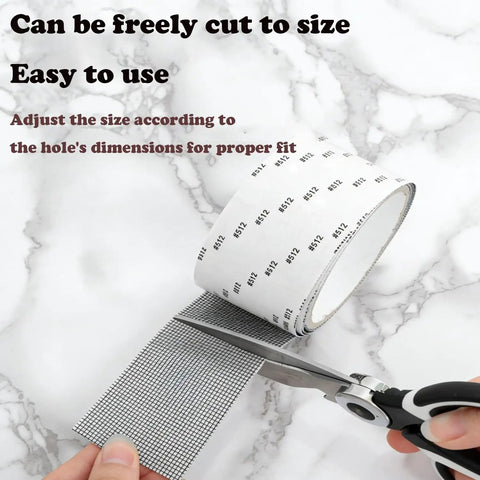 Self Adhesive Screen Repair Tape Two Roll Kit 5 Cm By 2 M Each Mesh Patch for Window Screens Doors and Gaps DIY Friendly
