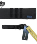 12 Inch Sword Frog Back Scabbard Sheath Made From Black Nylon Tactical Modular Loadout Gear displayed with strap and tags
