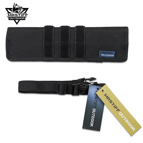 12 Inch Sword Frog Back Scabbard Sheath Made From Black Nylon Tactical Modular Loadout Gear displayed with strap and tags