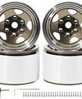 Beadlock Wheel Rim Set Aluminum Alloy RC Upgrade Part For One Eighteenth Scale Traxxas TRX4M And One Twenty Fourth Scale Axial SCX24 4Pcs