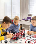 Kids assembling Hands On Model Car Building Kit For Kids 8 To 12 With 287 Metal Parts Nuts Bolts And Tools STEM Vehicle Assembly Toy