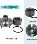 Front Wheel Bearing Hub Assembly For Toyota Camry Sienna Avalon Solara And Lexus ES300 RX300, 5 Lug Non ABS with side and bottom view